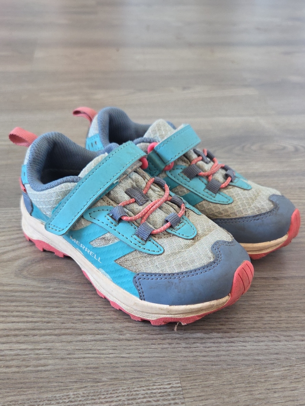 Merrell Kids Teal and Coral Trail Sneakers